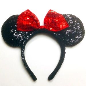 DISNEY PARKS - SEQUIN - MINNIE MOUSE EARS - HEADBAND